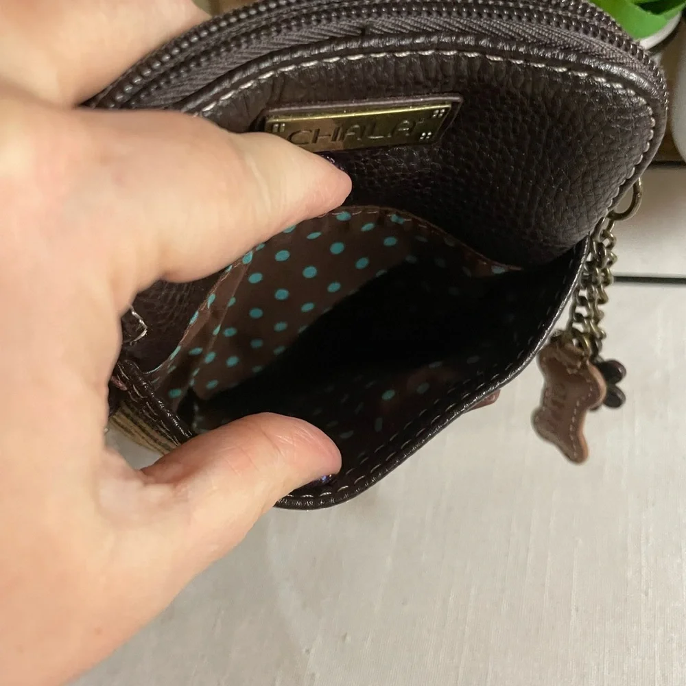 Chala Dog/ yorkie Striped Crossbody Bag with Dog